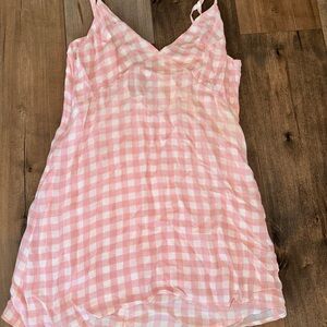 Reformation Pink Checkered Tank Top
